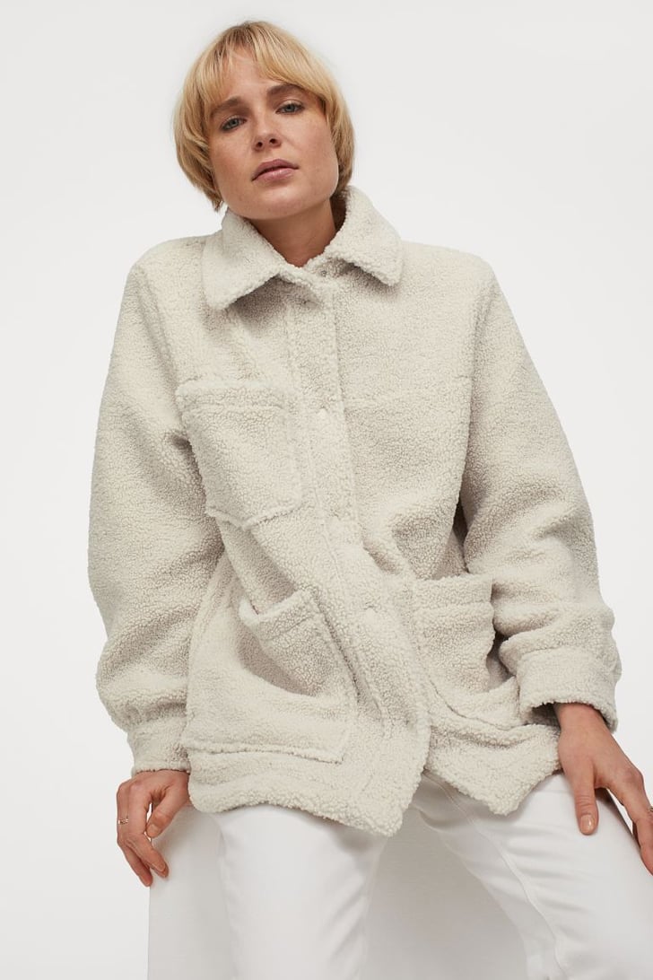 h&m faux shearling jacket