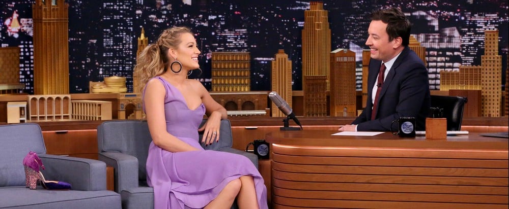 Blake Lively Wearing Purple Roland Mouret Dress