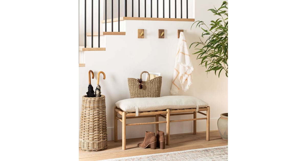 Threshold x Studio McGee Emery Wood and Upholstered Bench The Best