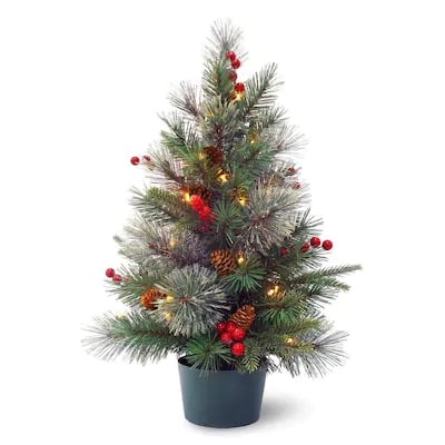 National Tree Company 2-ft Pre-Lit Colonial Potted Tree