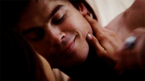 When he caresses her in bed.