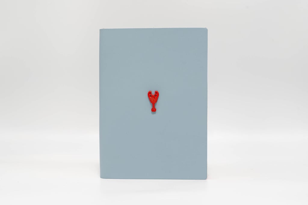 Diarpell Spa Smooth Calfskin Light Blue Leather Journal with Lobster