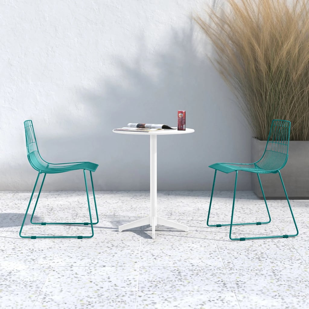 A Space-Saving Patio Set: Pixley Metal 2 Person Patio Dining Set
