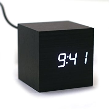 Cube Wood LED Alarm Clock ($14)