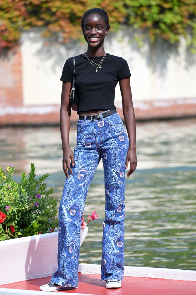 Maty Fall Diba posed for photos in printed pants and sneakers. | Best ...