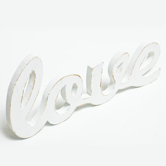 wooden "Love" sign