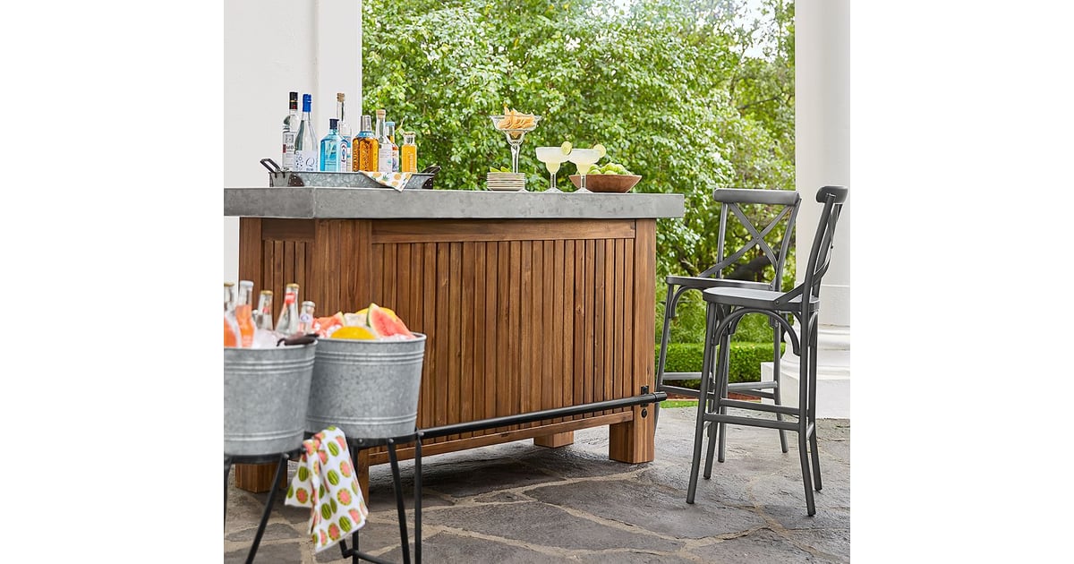 Pottery Barn Abbott Concrete Acacia Ultimate Bar The Best Outdoor
