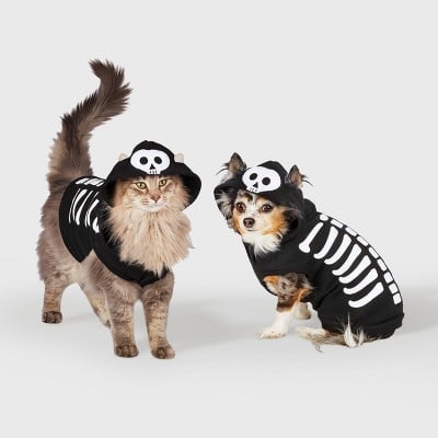 Skeleton Dog and Cat Hoodie