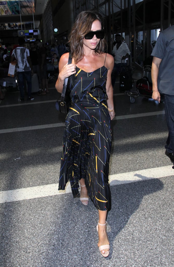 Victoria Beckham in Printed Dress at LAX July 2016 | POPSUGAR Fashion