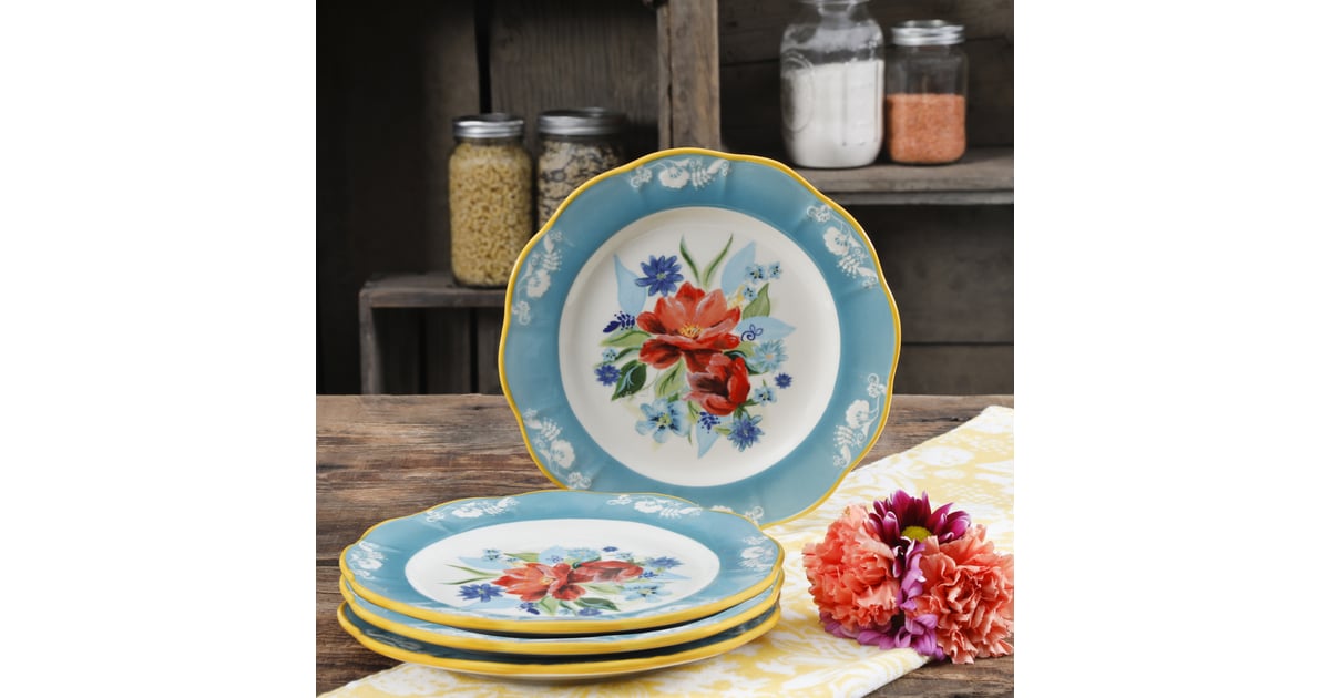 Salad Plates Spring Bouquet Set Of 4 New The Pioneer Woman 8.9  In 