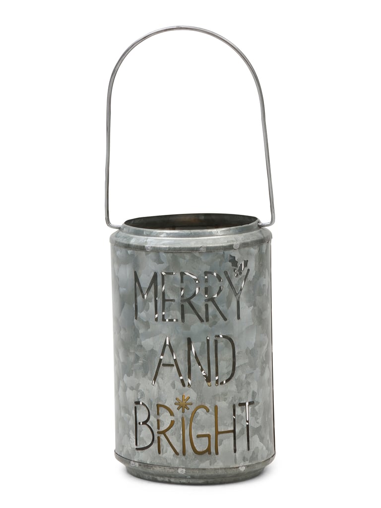 Galvanized LED Snowflake Lantern