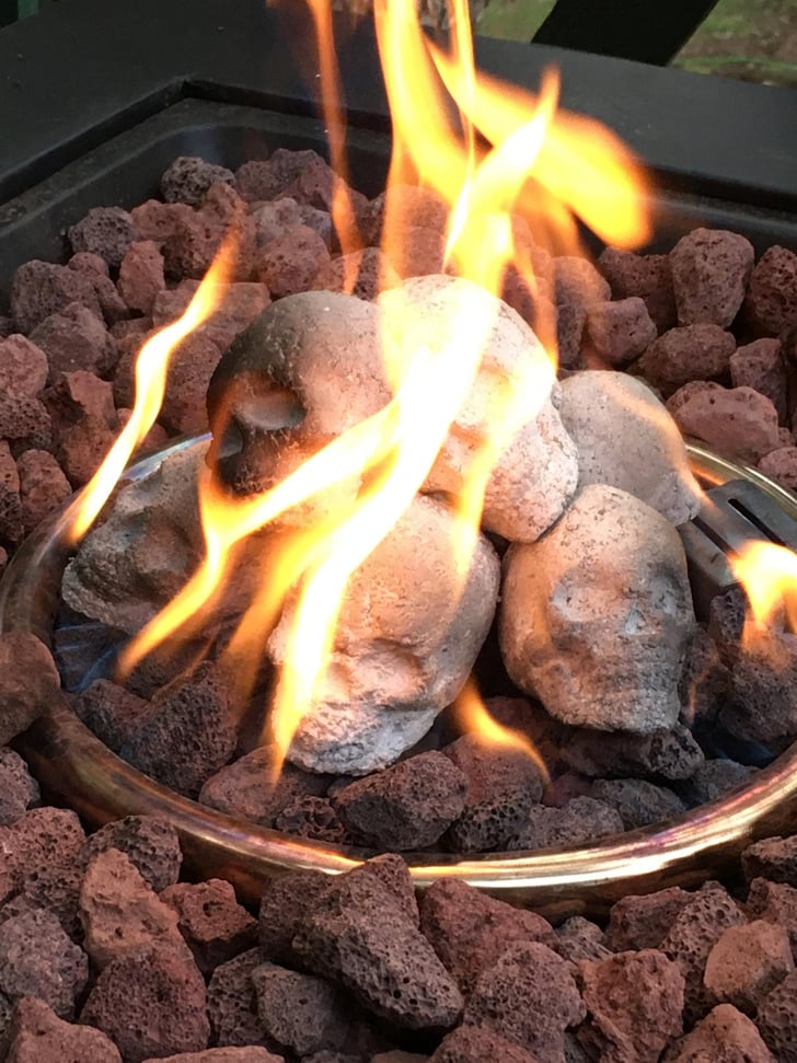 Spooky Refractory Firepit Skulls | These Skull Fire Logs Are the