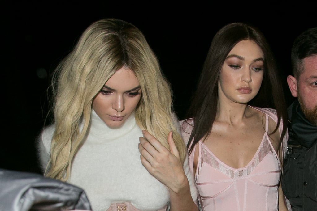 Kendall and Gigi stuck with their swapped beauty looks for their night out.