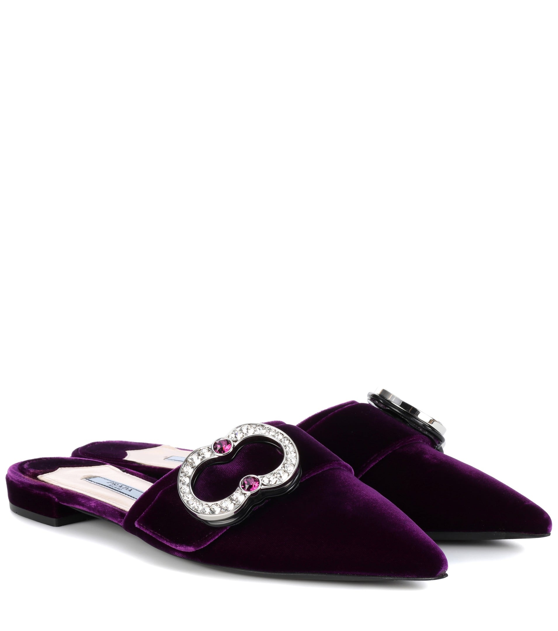 Prada velvet mules hotsell
