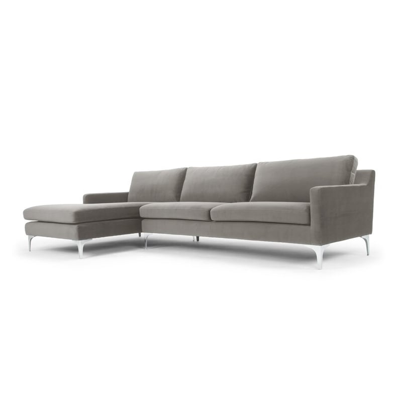 Jason Velvet Stationary Sofa & Chaise Sectional