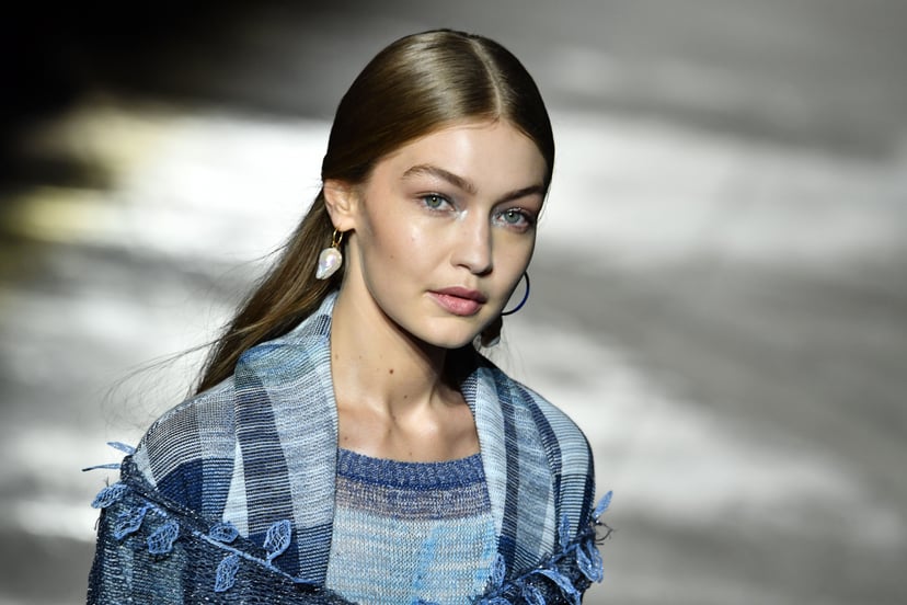 Model Gigi Hadid presents a creation during the presentation of the Missoni fashion show, as part of the Women's Spring/Summer 2019 fashion week in Milan, on September 22, 2018. (Photo by Andreas SOLARO / AFP)        (Photo credit should read ANDREAS SOLA
