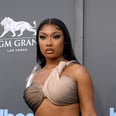 Megan Thee Stallion's Ombré Miniskirt Comes With a Crystal-Adorned Hip Cutout