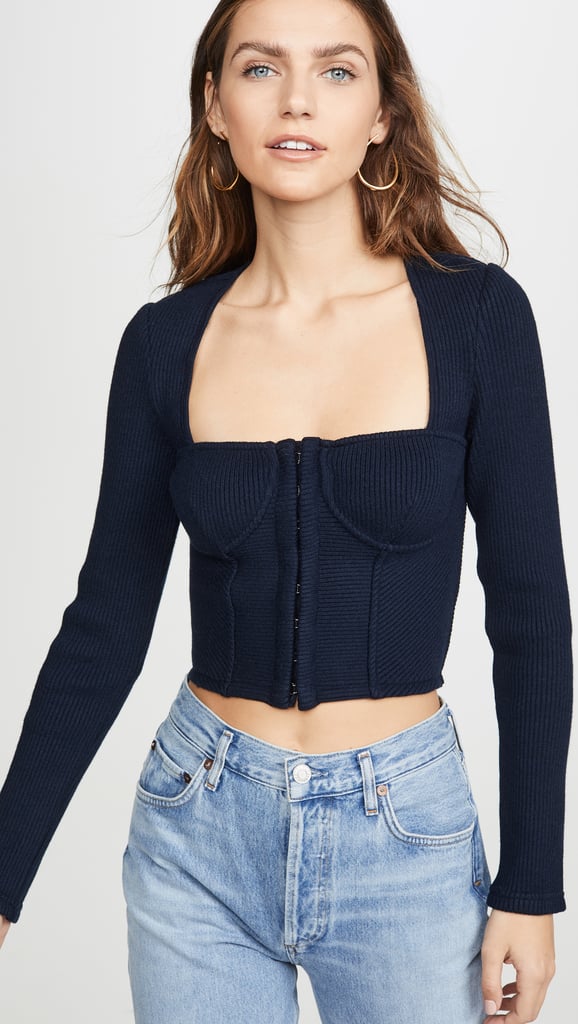 Jonathan Simkhai Ribbed Bustier Crop Top | Best Festive Party Tops ...