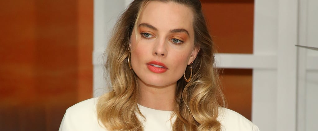 Margot Robbie Neon Orange Makeup and Nails 2019