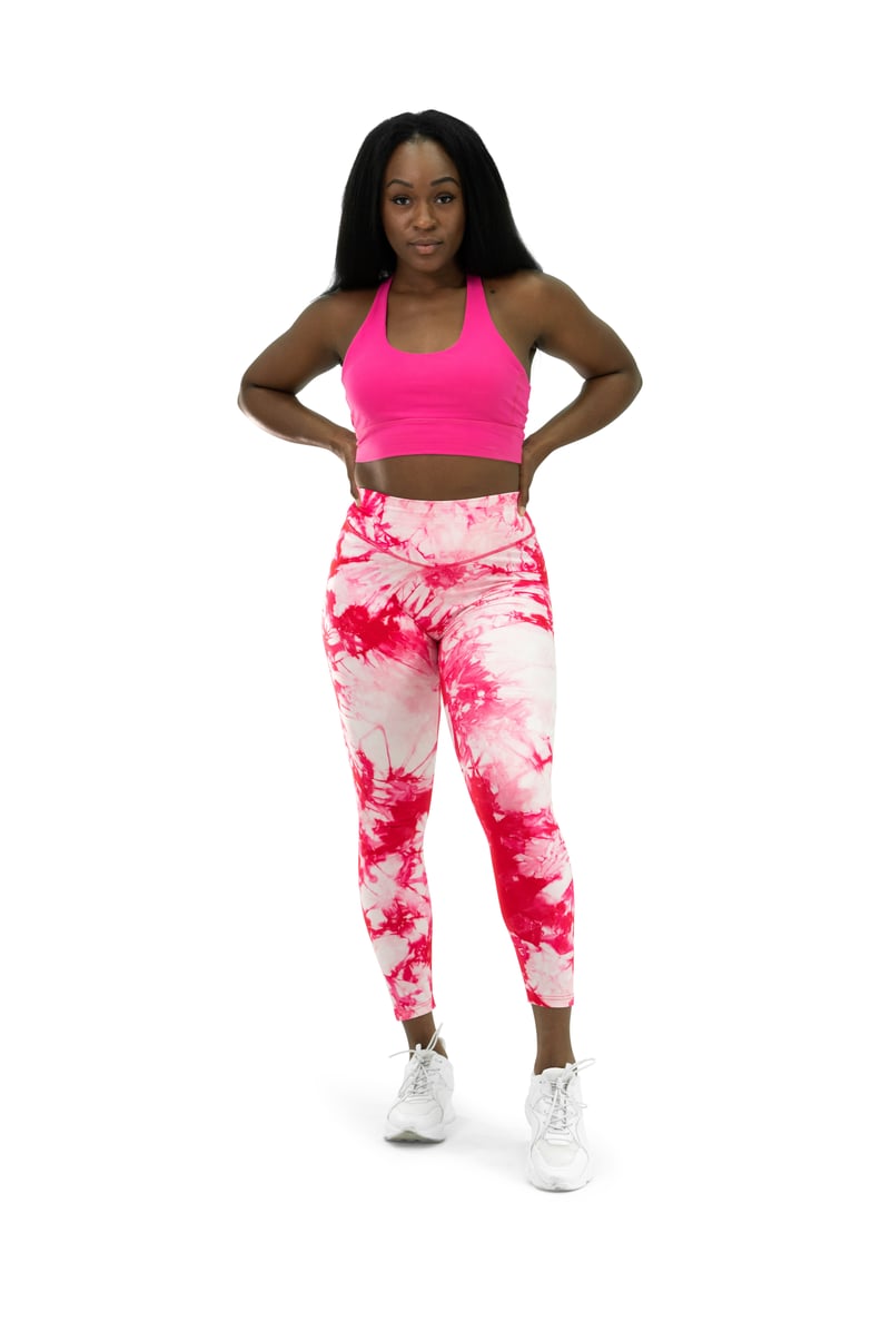 Balance Athletica Vitaliy Pink / Purple Tie Dye Athletic Leggings