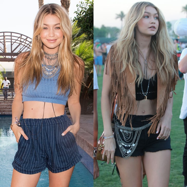 Gigi Hadid Wearing a Necklace as a Belt