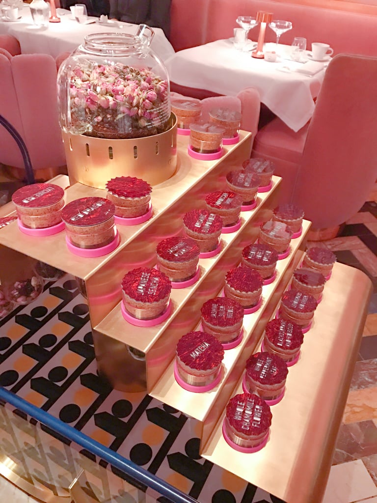 The "Tea Master" will bring over this funky cart and talk you through the different varieties, passing you the leaves in labeled cups for you to smell. She will also inform you about which ones pair best with the different courses.
