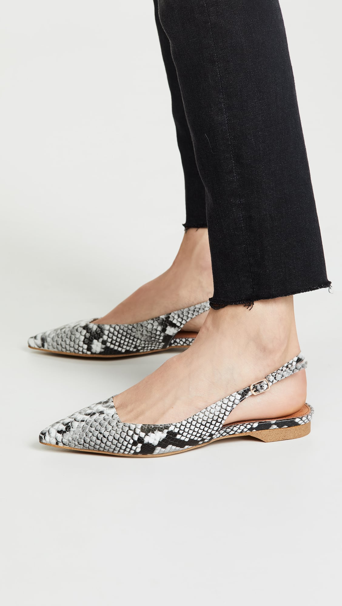 jaggar action leather slingback flats