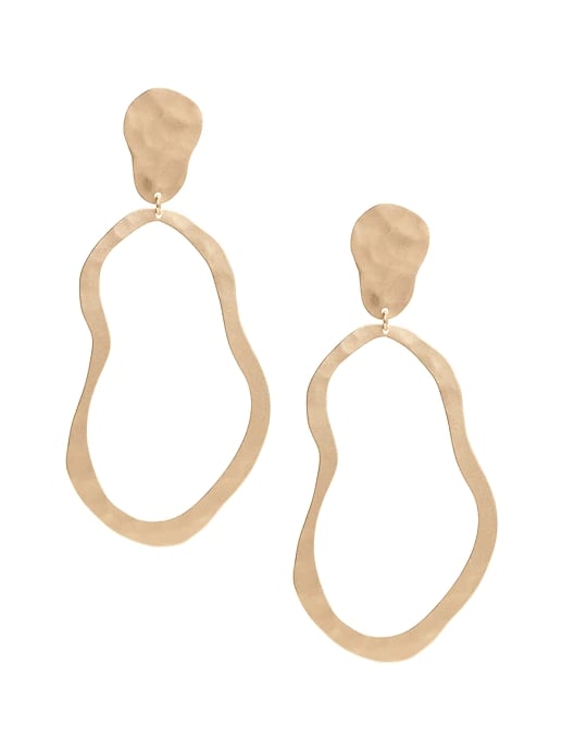 Hammered Geo Hoop Earrings