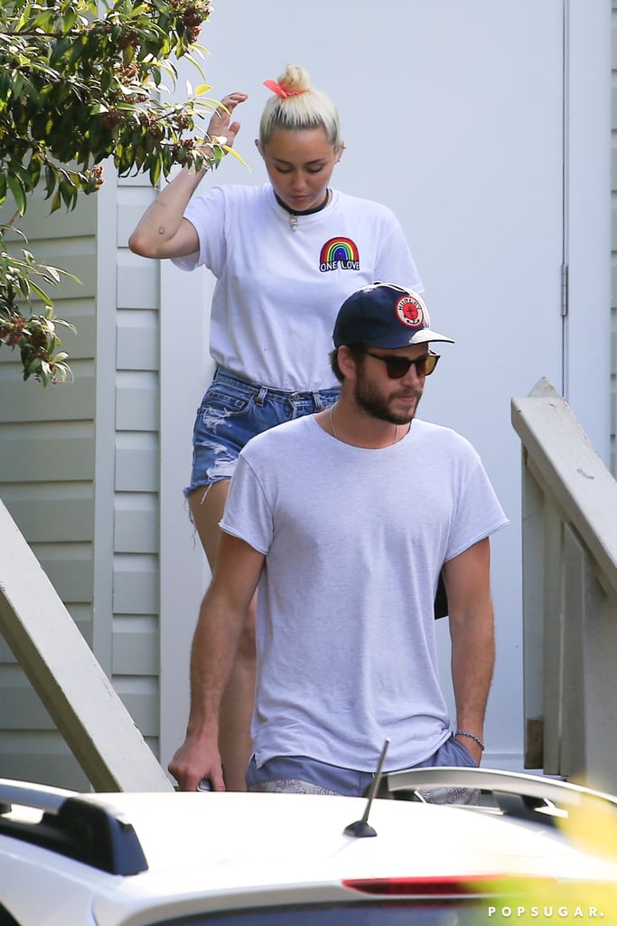 Miley Cyrus and Liam Hemsworth Having Lunch in Australia