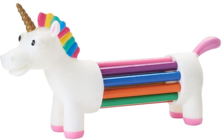 Unicorn Colored Pencils & Pencil Holder | 16 Rainbow Desk ...