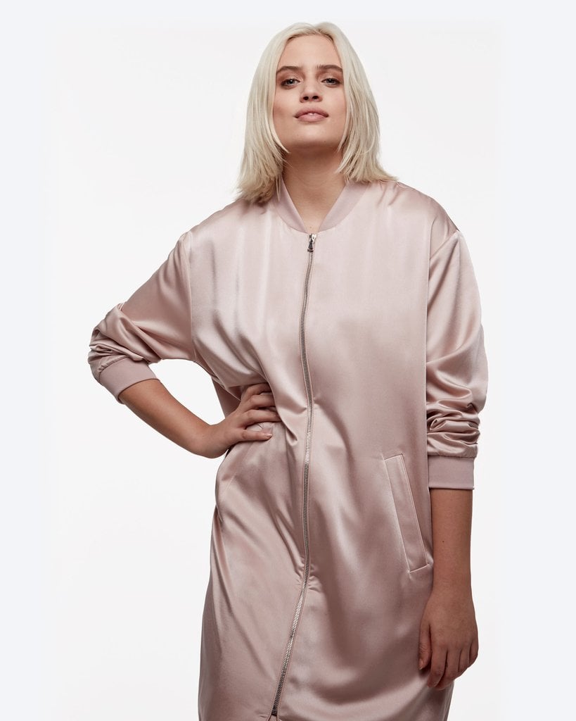 Longline Satin Bomber ($88)
