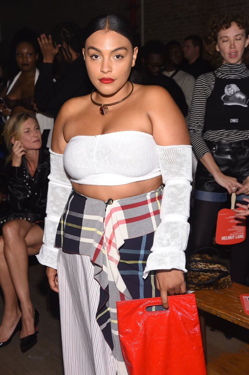 Paloma Elsesser in White and Plaid Separates