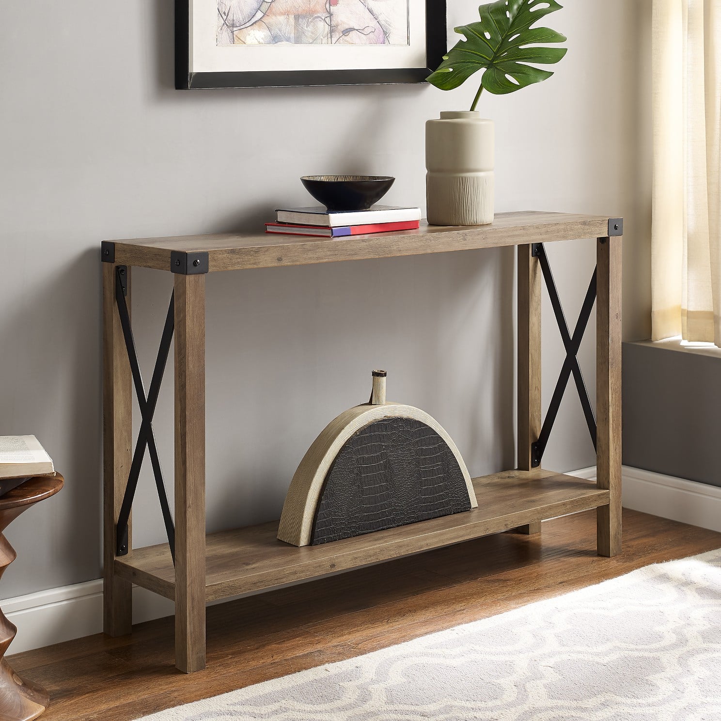 Best Console Table Saracina Home Sophie Rustic Farmhouse X Frame