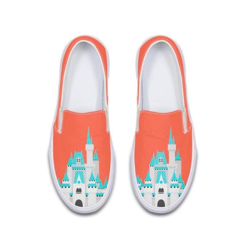 Orange Disneyland Castle Deluxe Canvas Shoe