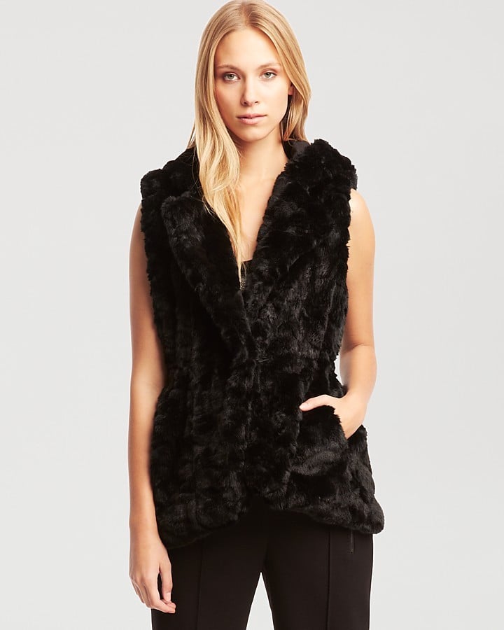 Cole Anissa Black Fur Vest Faux Fur Vests POPSUGAR Fashion