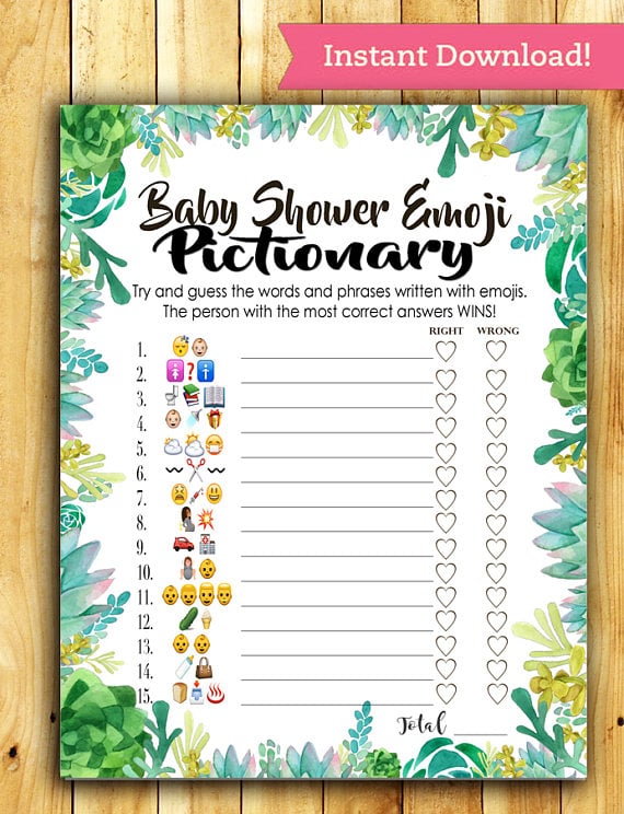baby shower emoji pictionary