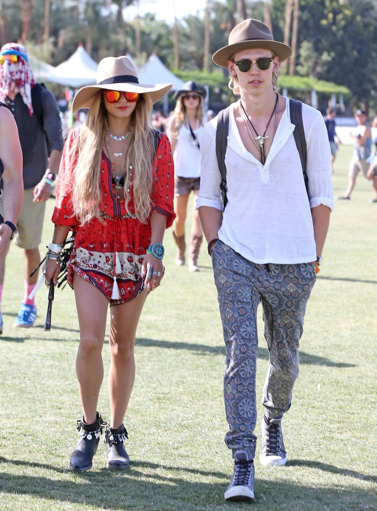 Austin Butler and Vanessa Hudgens matched with their hats.