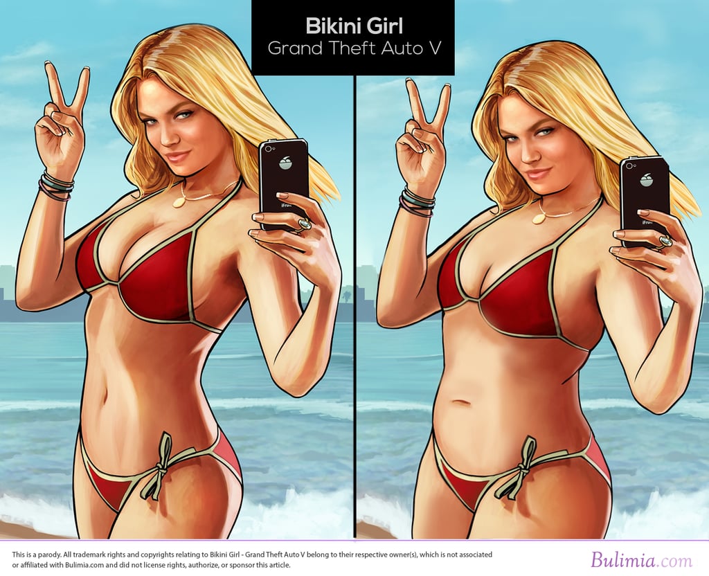 Bikini Girl Grand Theft Auto V Video Game Illustration Showing Women With Real Bodies 7406