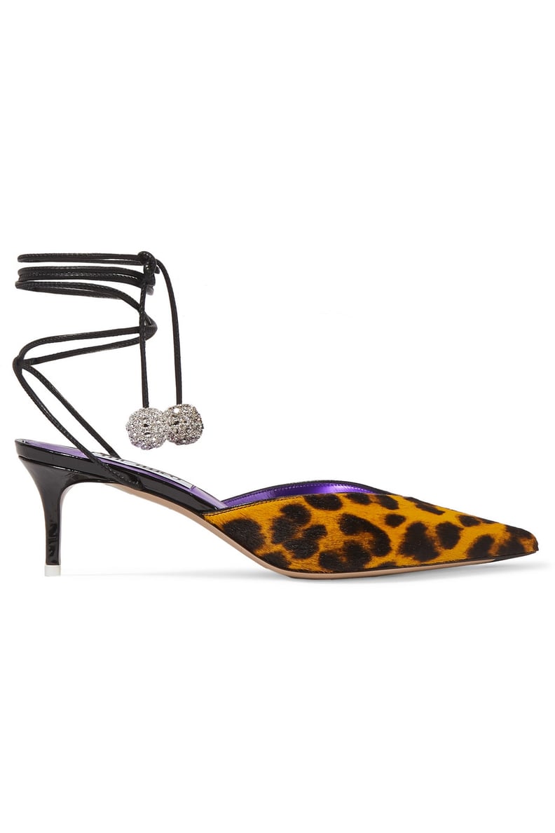 Attico - Tina leopard-print calf hair mules