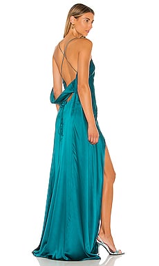 Michelle Mason X Revolve Strappy Cowl Wrap Gown