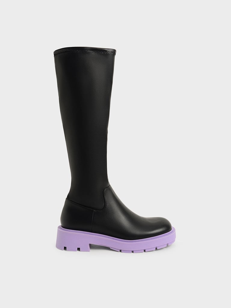 Charles & Keith Piper Colored Sole Knee-High Boots