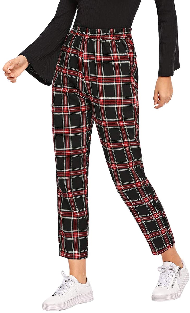DIDK Mid-Waist Tartan Plaid Pocket Pants | Best Holiday Clothes and ...