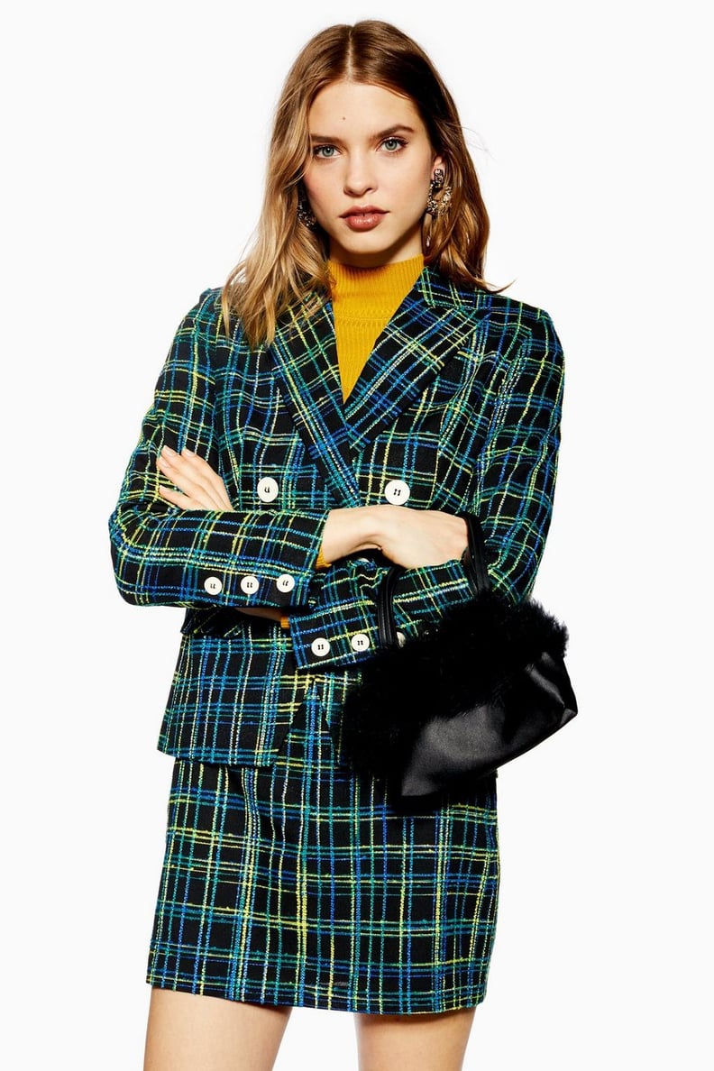 Topshop Boucle Check Suit