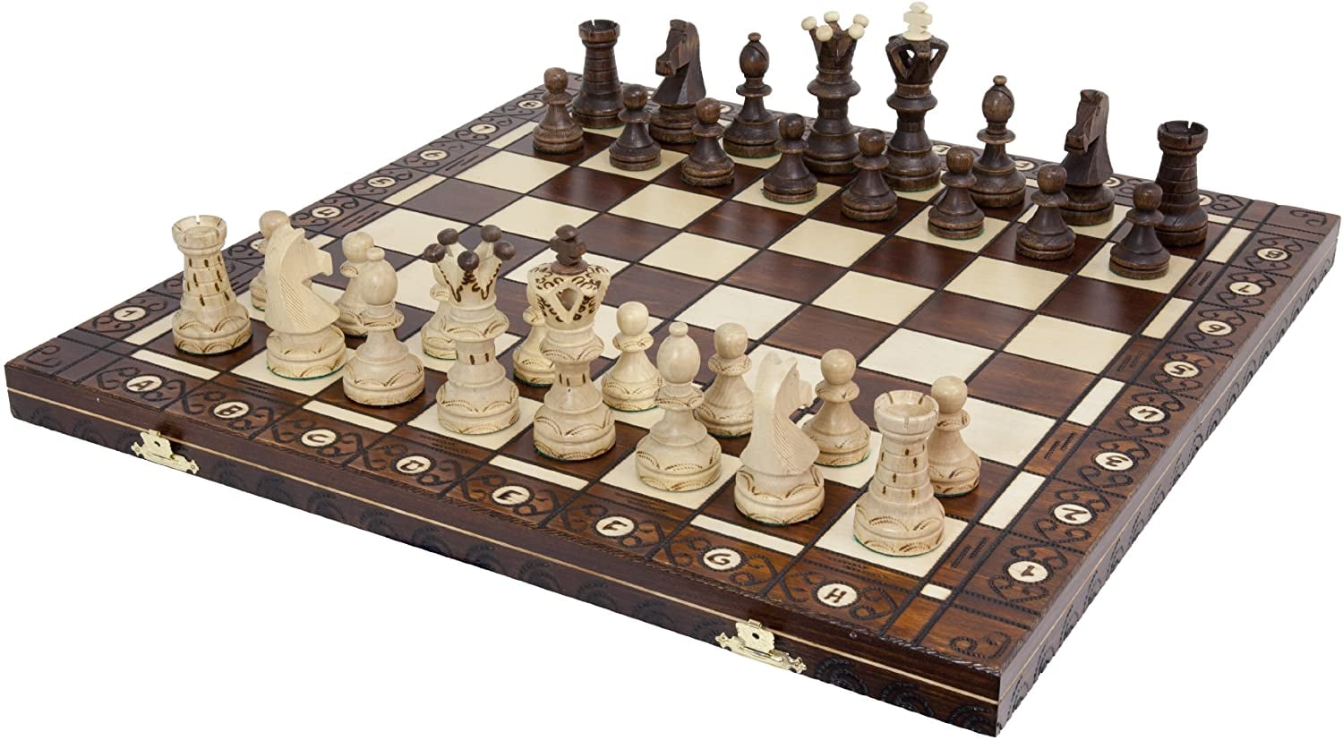  Harmon Chess, Borgov Chess, Gotham Chess, Wooden Chess Board  With Marble Chess Pieces, Best Chess Players Of All Time, Ready To Dispatch  : Home & Kitchen