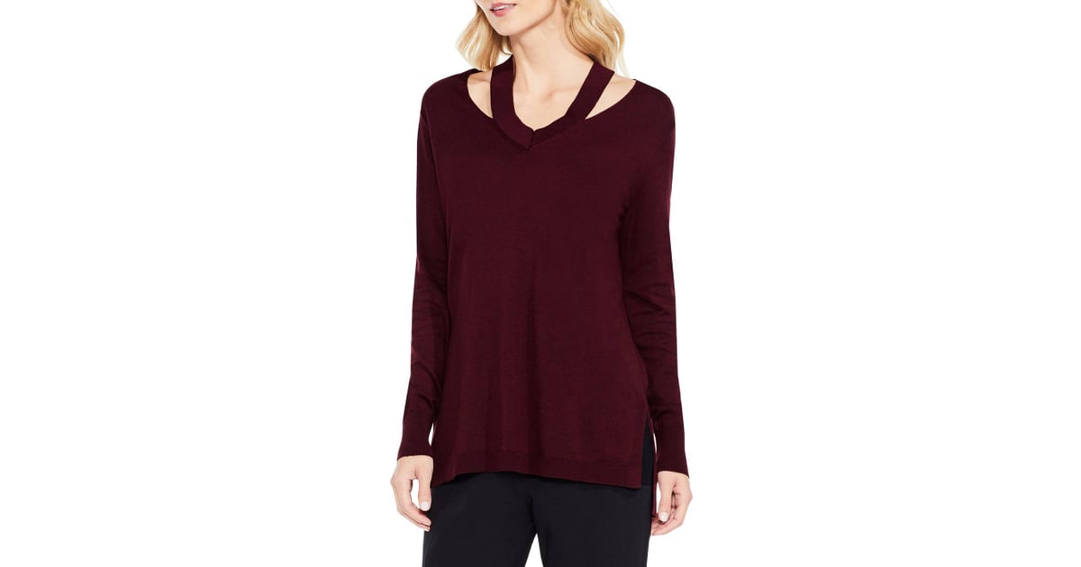 vince camuto cut out sweater