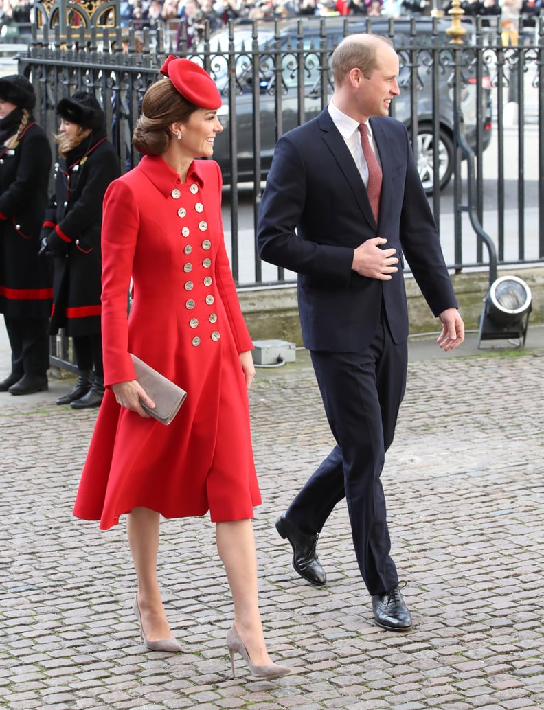 Kate Middleton s Red Catherine Walker Coat March 2019 POPSUGAR