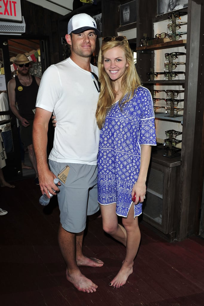 Brooklyn Decker and Andy Roddick went barefoot for TOMS One Day Without Shoes event in LA on Tuesday.
Source: Michael Simon