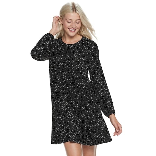 POPSUGAR Drop Waist Mini Dress in Twilight Dot