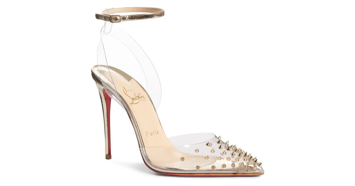 Christian Louboutin Spikoo Clear Ankle Strap Pump | Mindy Kaling's ...