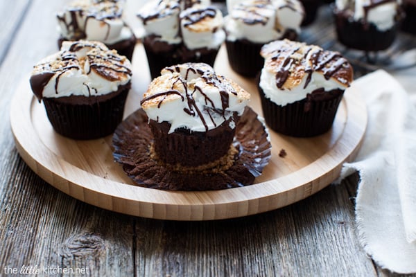 Chocolate Pumpkin S’mores Cupcakes